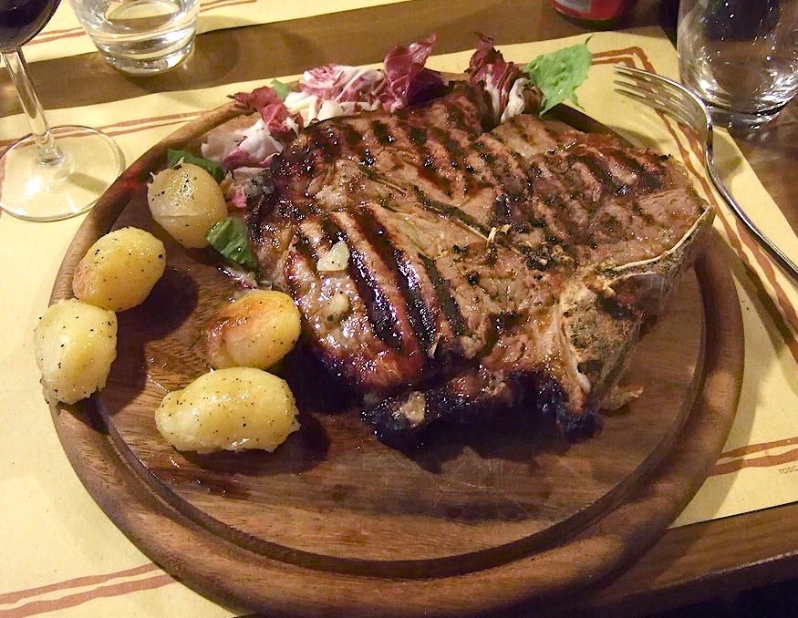 A grilled steak served whole for sharing